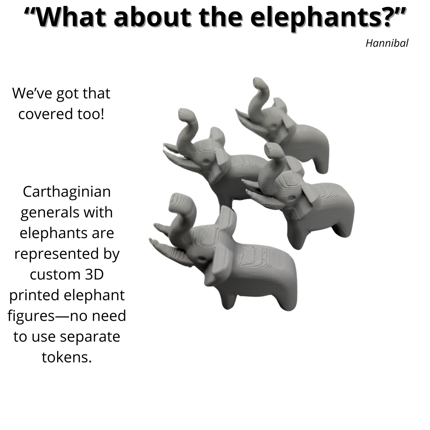 Magnetic Troop Counters – with 3D Elephants for Hannibal & Hamilcar