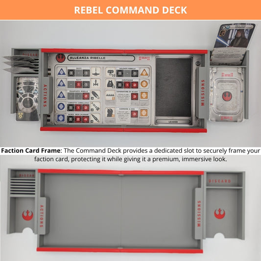 Command Deck for Star Wars Rebellion | Magnetic Organizer for Mission & Action Cards