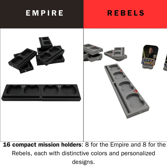 Compact Mission and Leader Holders for Star Wars Rebellion | Magnetic System