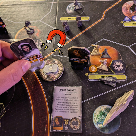 Magnetic Rings and Leaders Holder Set for Star Wars Rebellion, 3D printed upgrade by Materia3DShop