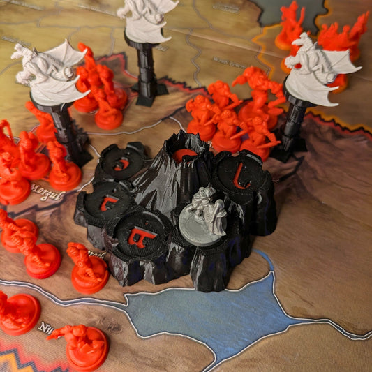Mount Doom miniature for War of the Ring with lava path details