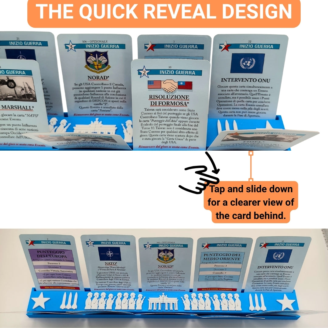 Card Holder for Twilight Struggle | Magnetic Dual Row Card Organizer for USA & USSR
