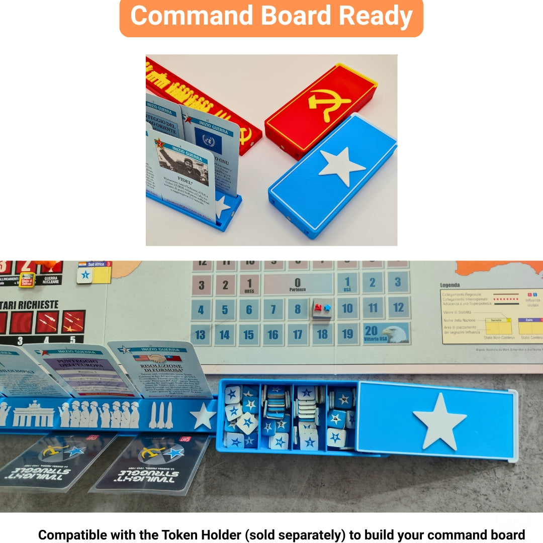 Card Holder for Twilight Struggle | Magnetic Dual Row Card Organizer for USA & USSR