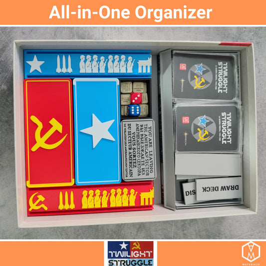 Twilight Struggle All-in-One Organizer | Card Holder, Token Storage & Deck System