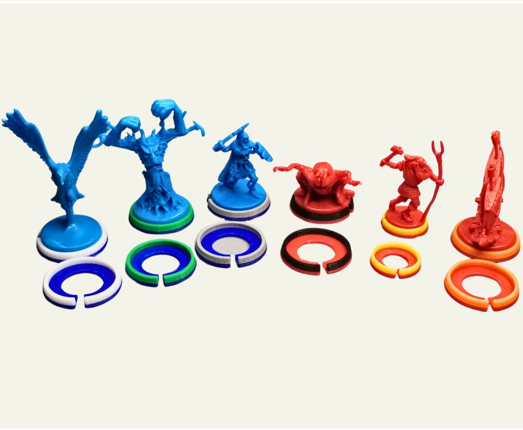 Bicolor miniature bases for Warrior of Middle Earth expansion in War of the Ring