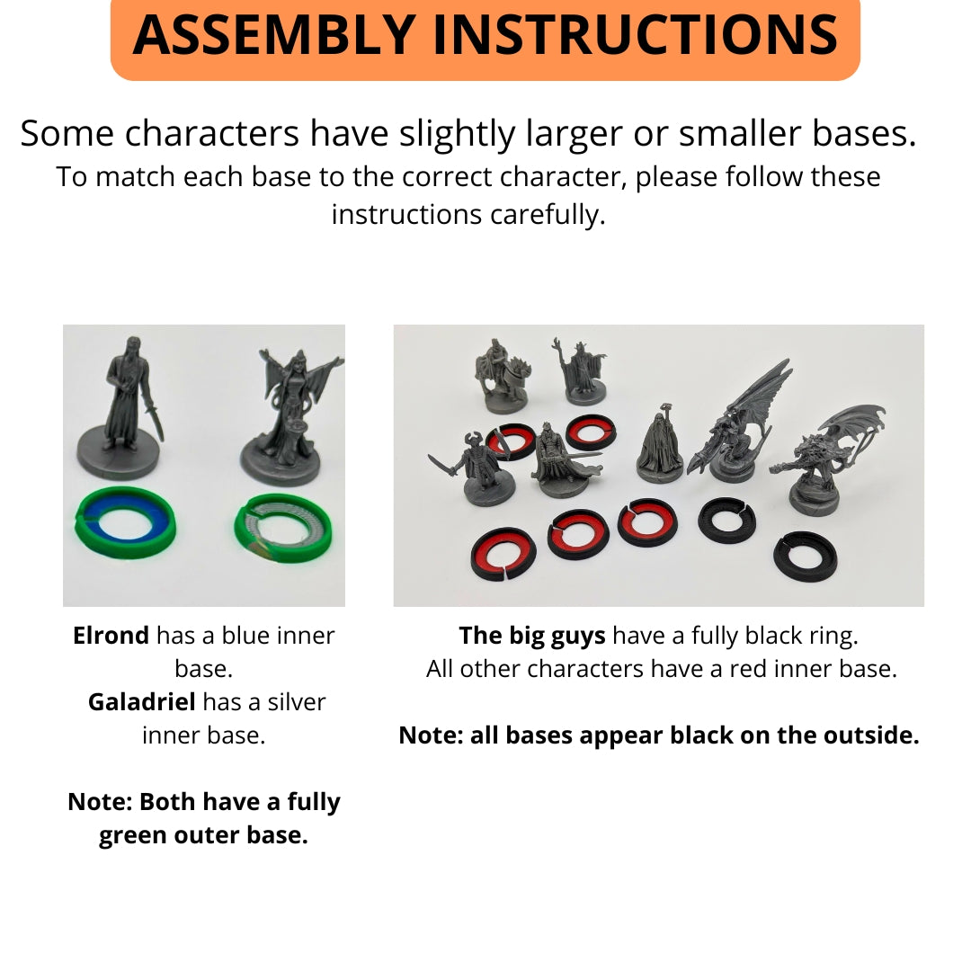 Character Bases for War of the Ring | Color-Coded Set for All Heroes